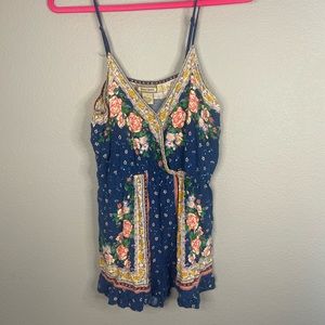 Flying Tomato Blue print summer romper size L